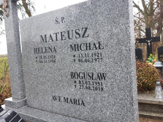 Grób BOGUSŁAW MATEUSZ